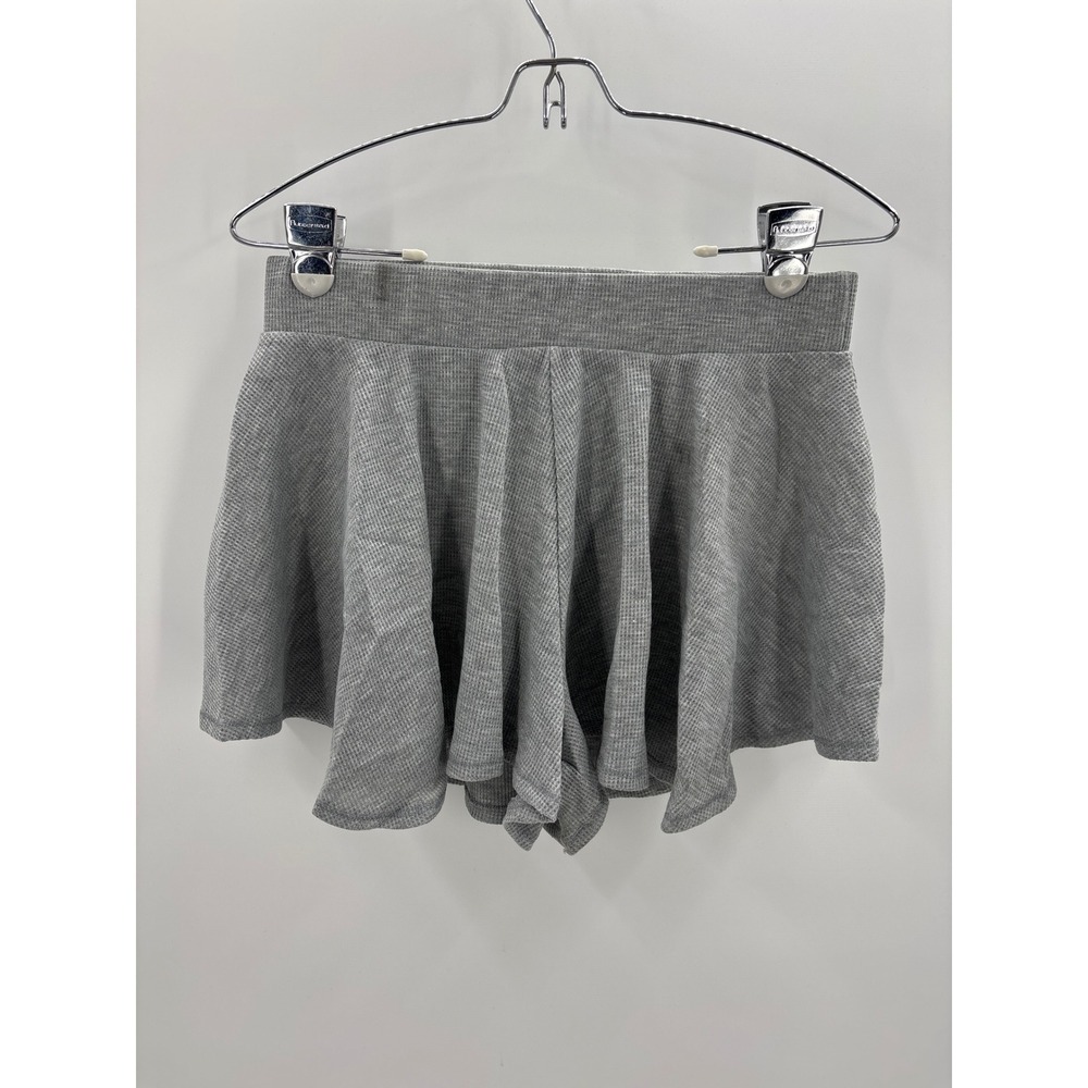 Lulus Expert Chiller Heather Grey Waffle Knit Lounge Shorts Skort Look Size M - Picture 6 of 10